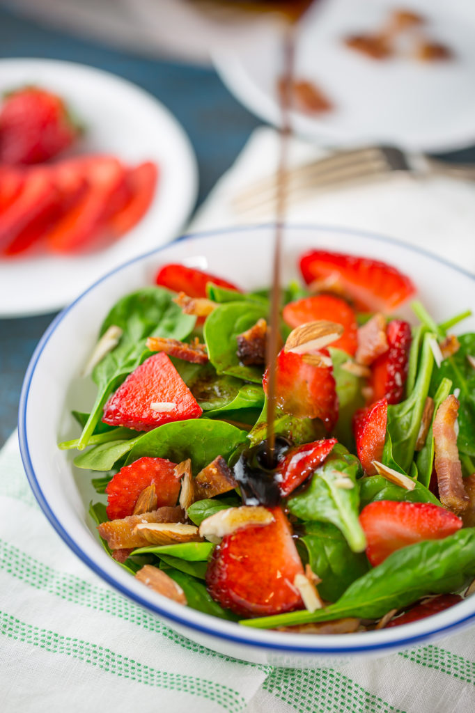 Sweet and Simple Spinach Salad - Deliciously Plated