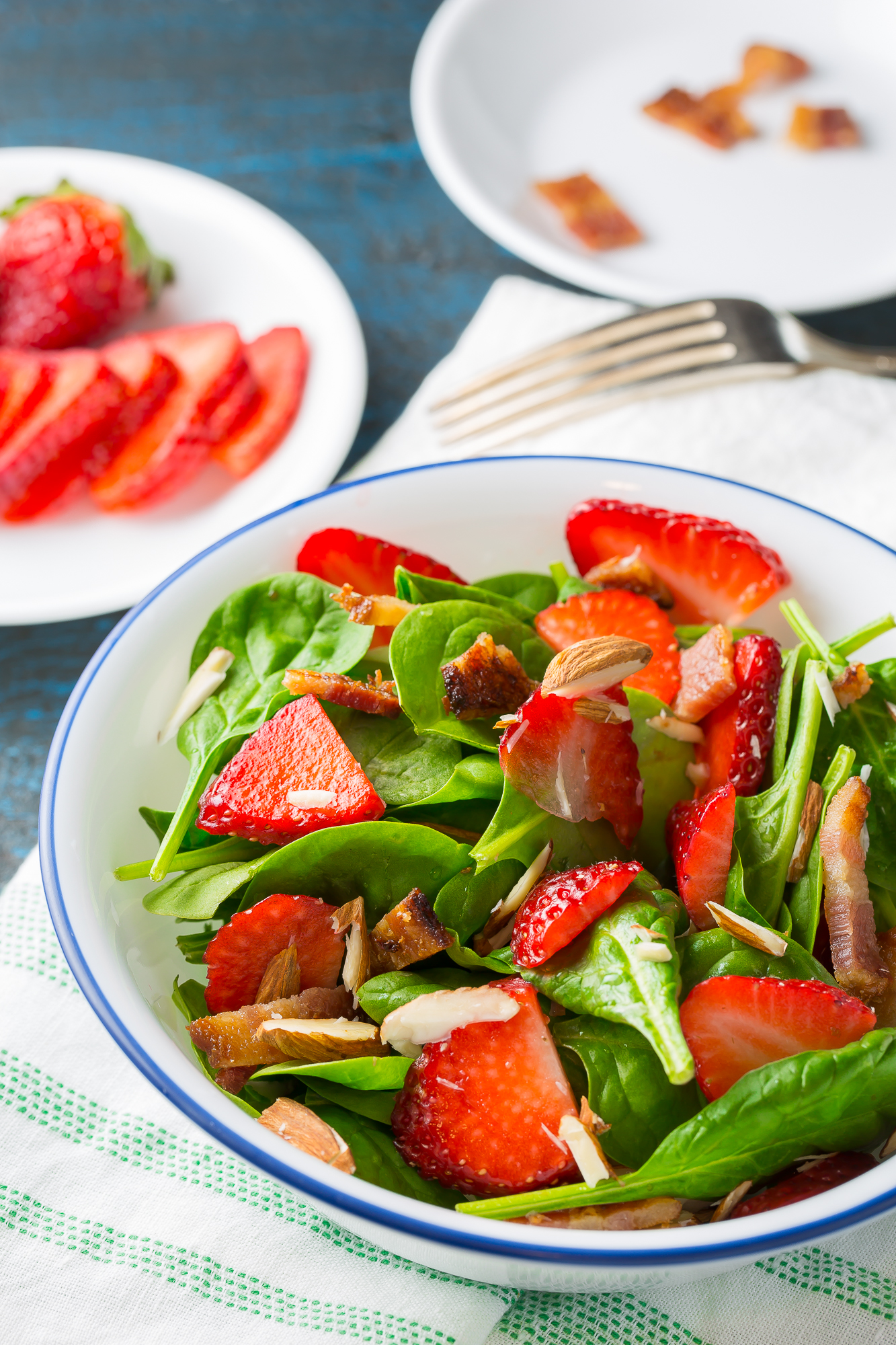 Sweet and Simple Spinach Salad - Deliciously Plated