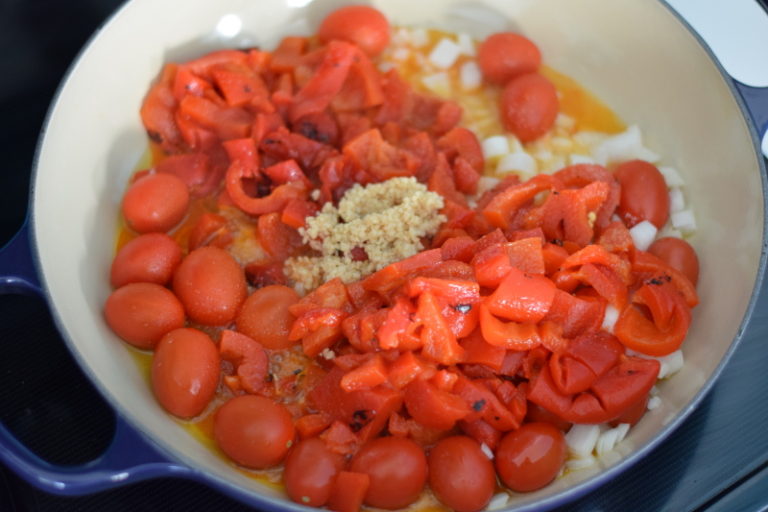 saute veggies in a nice Le Creuset casserole dish