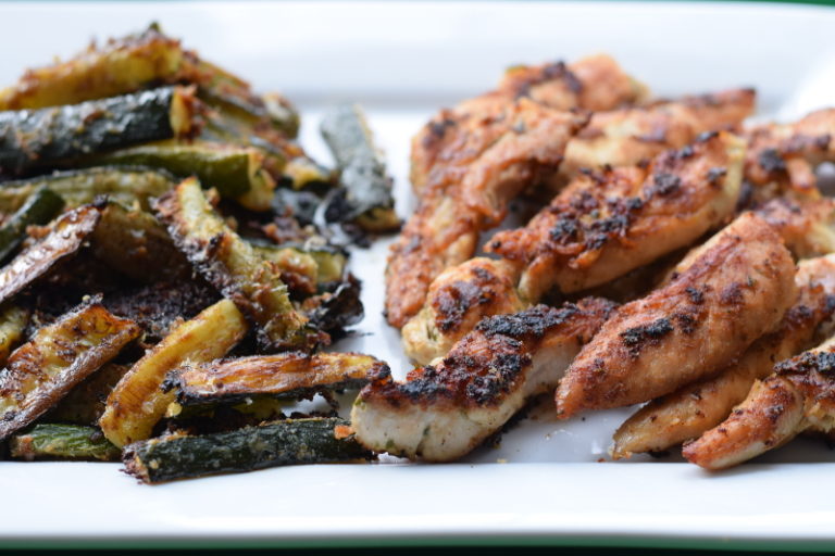 Organic Chicken Tenders and Zucchini Fries