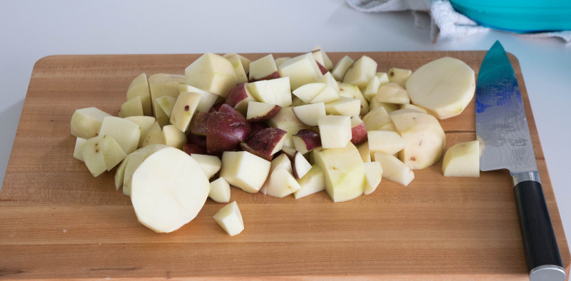 diced raw potatoes