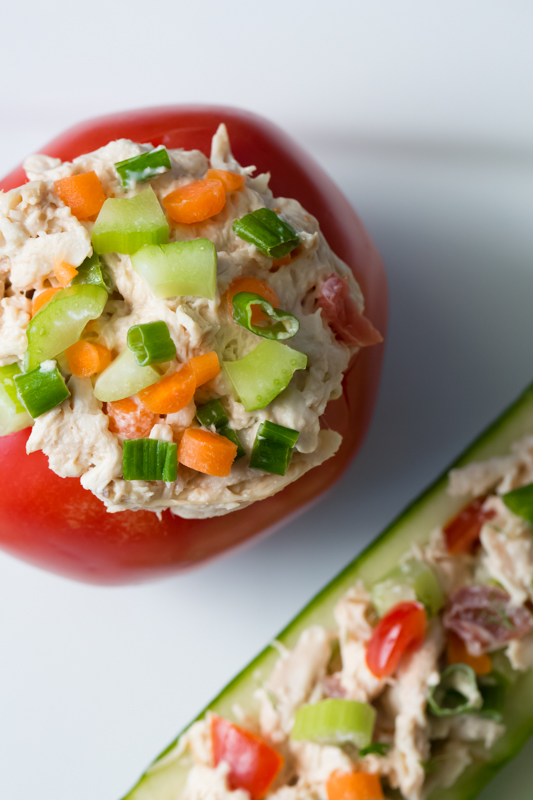 tomato stuffed with chicken salad