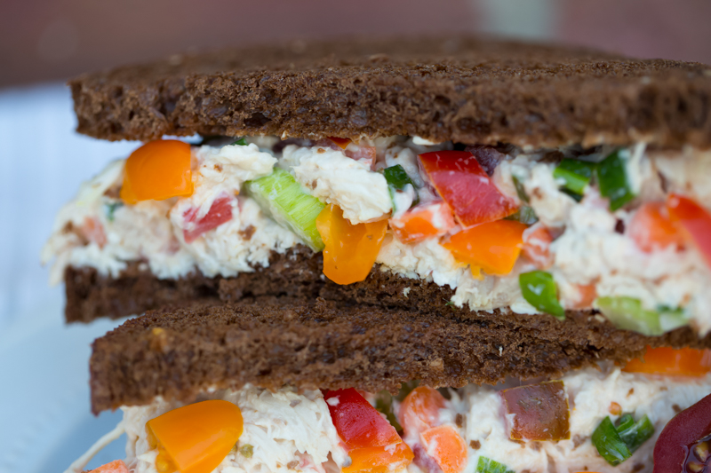 chciken salad on pumpernickel