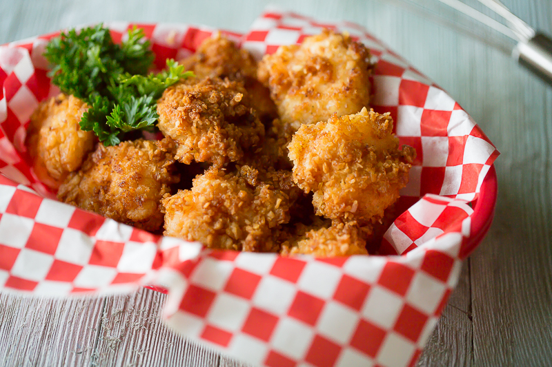 coconut shrimp in basket