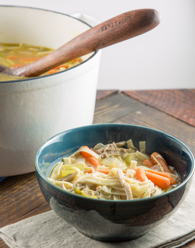 Homemade Chicken Soup with GF Egg Noodles