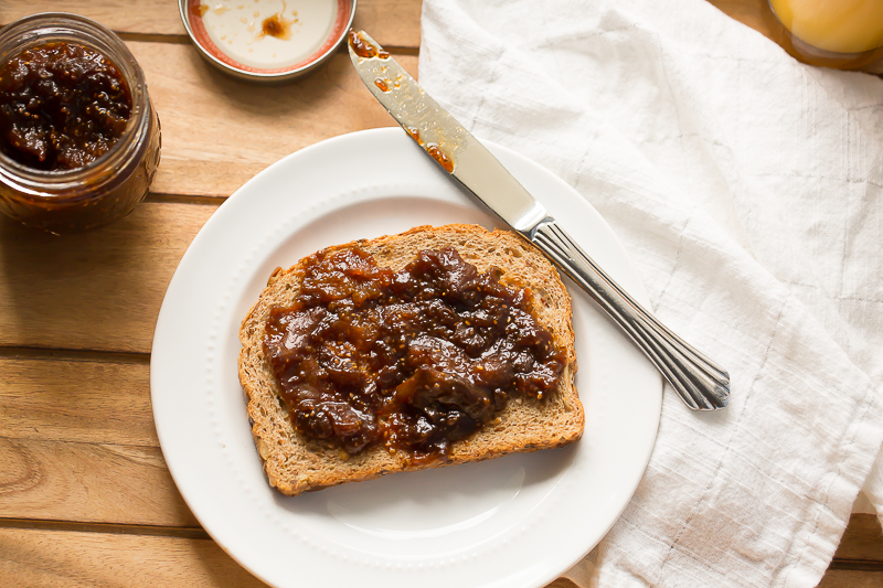 balsamic fig jam on toast