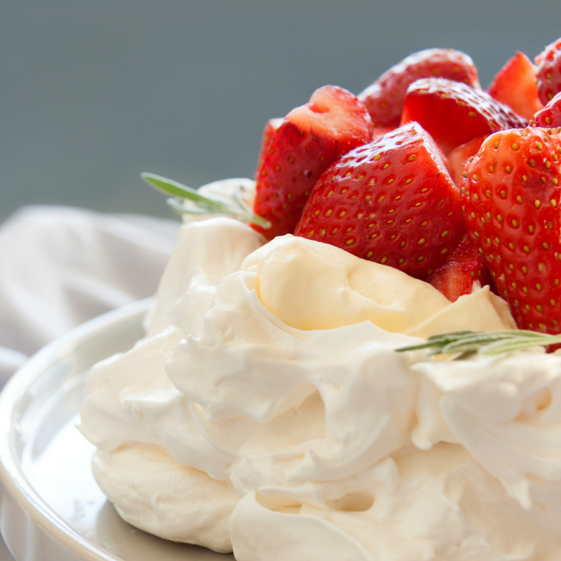 Pavlova with strawberries