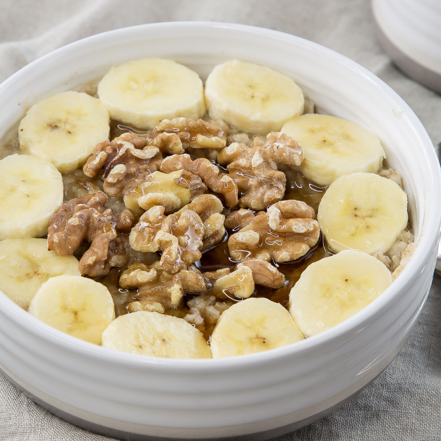 banana nut oatmeal in a bowl