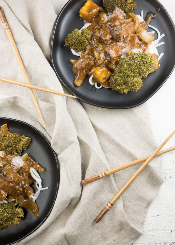 Beef and Broccoli with Chopsticks