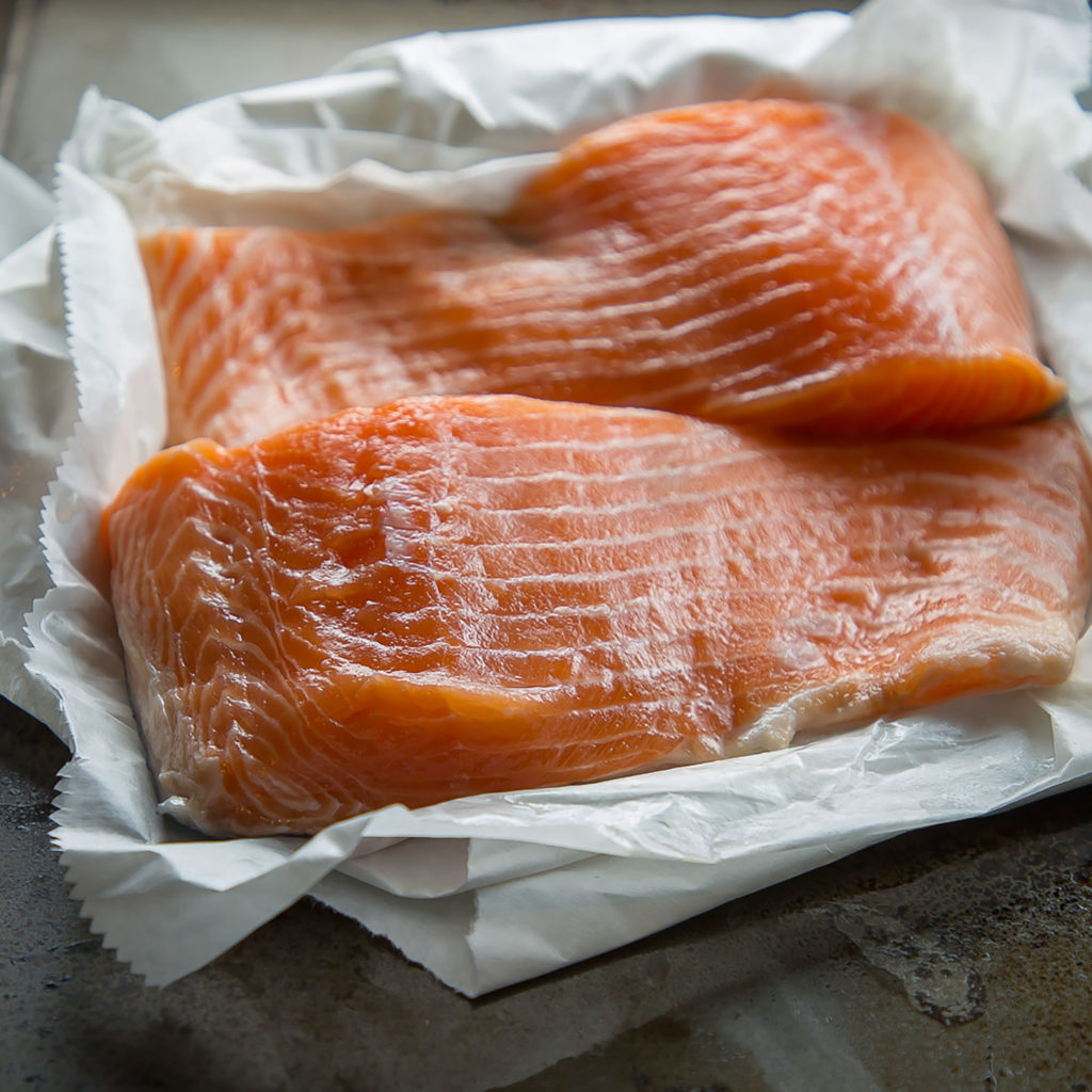 fresh alaska king salmon fillets