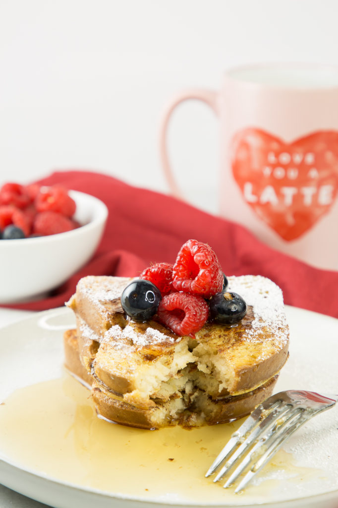 french toast recipe with a bite taken out