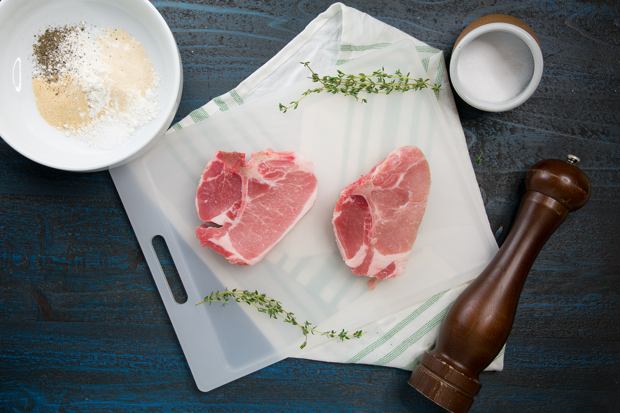 thick cut pork chops with thyme