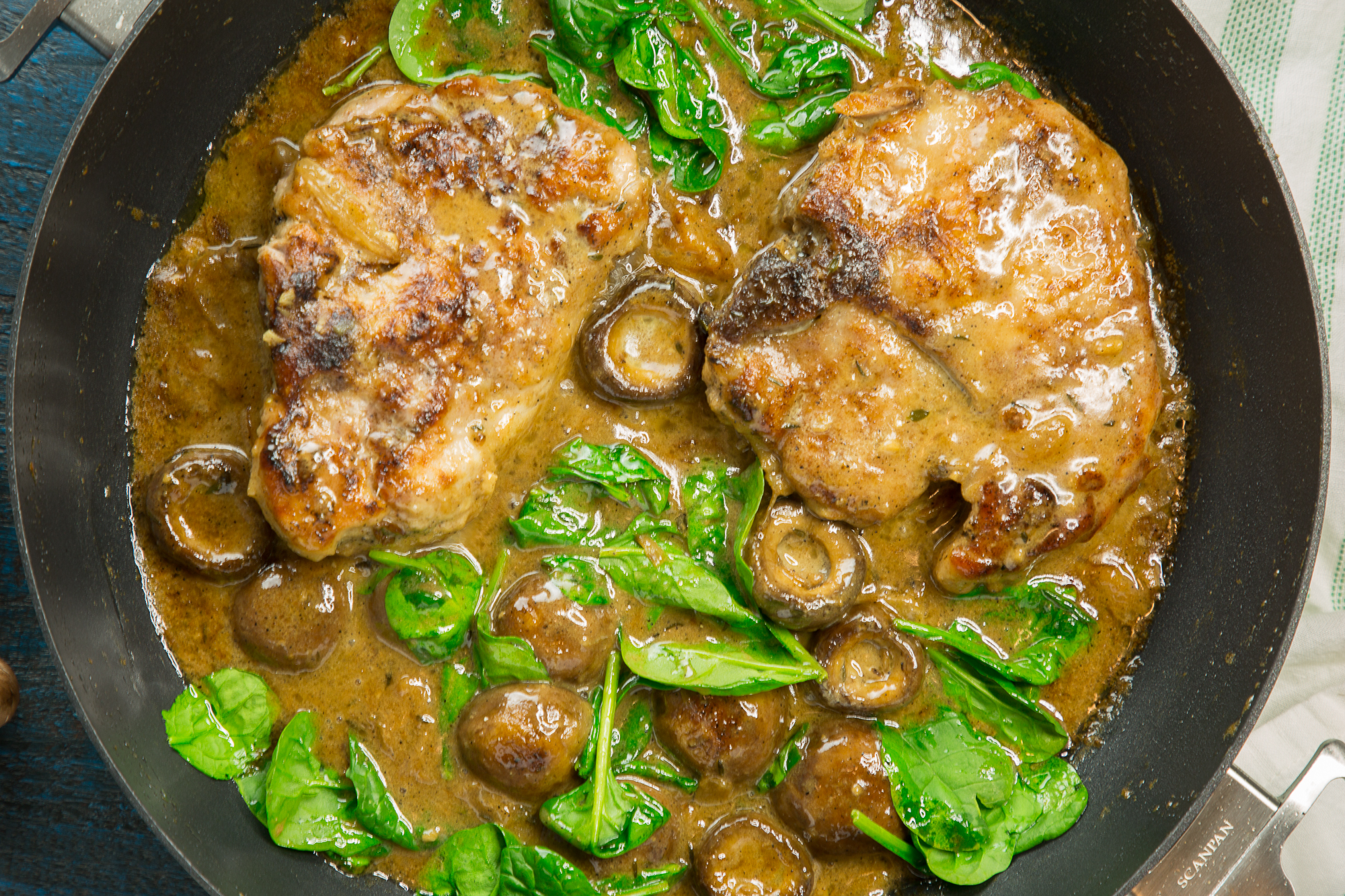 Best pork chops with mushroom gravy