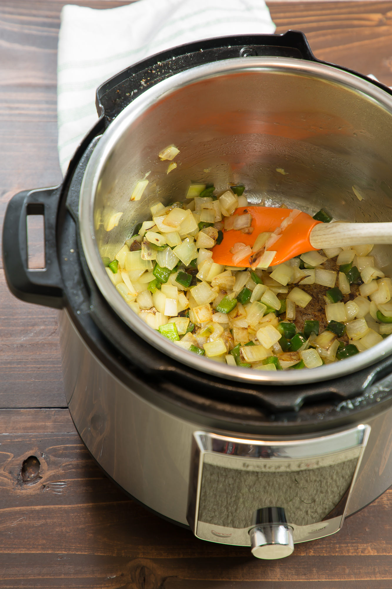 Sauteed onions and peppers in the instant pot