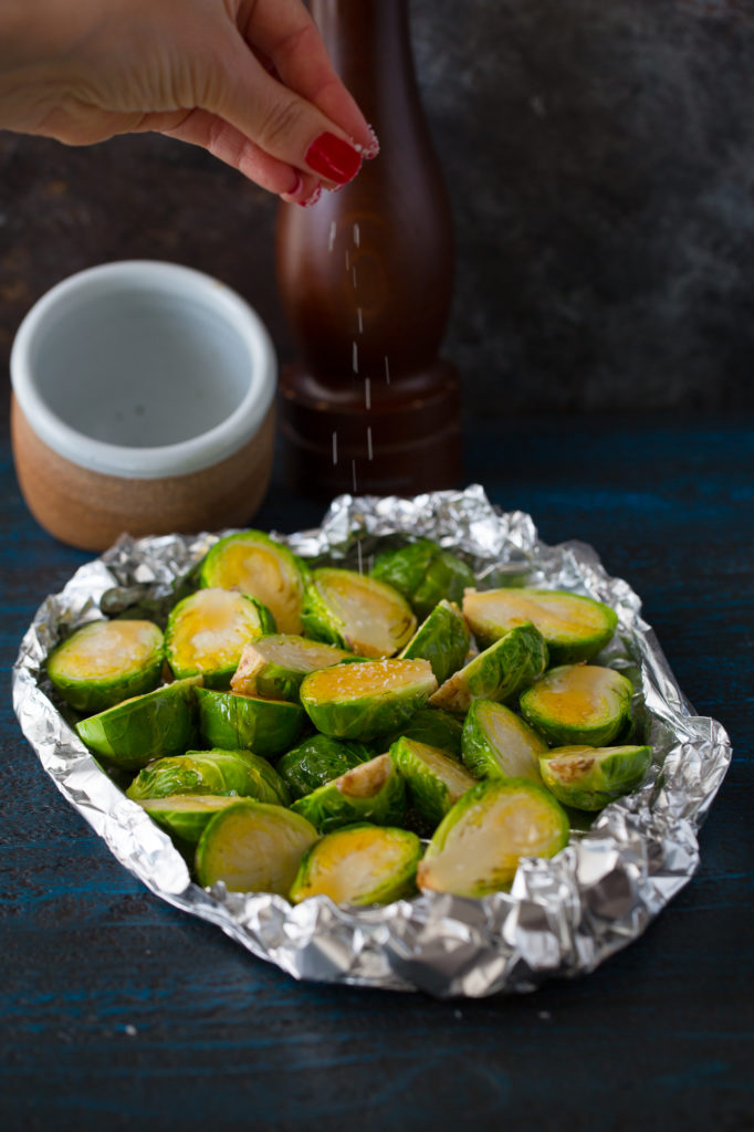 black pepper and honey roasted bruseels sprouts