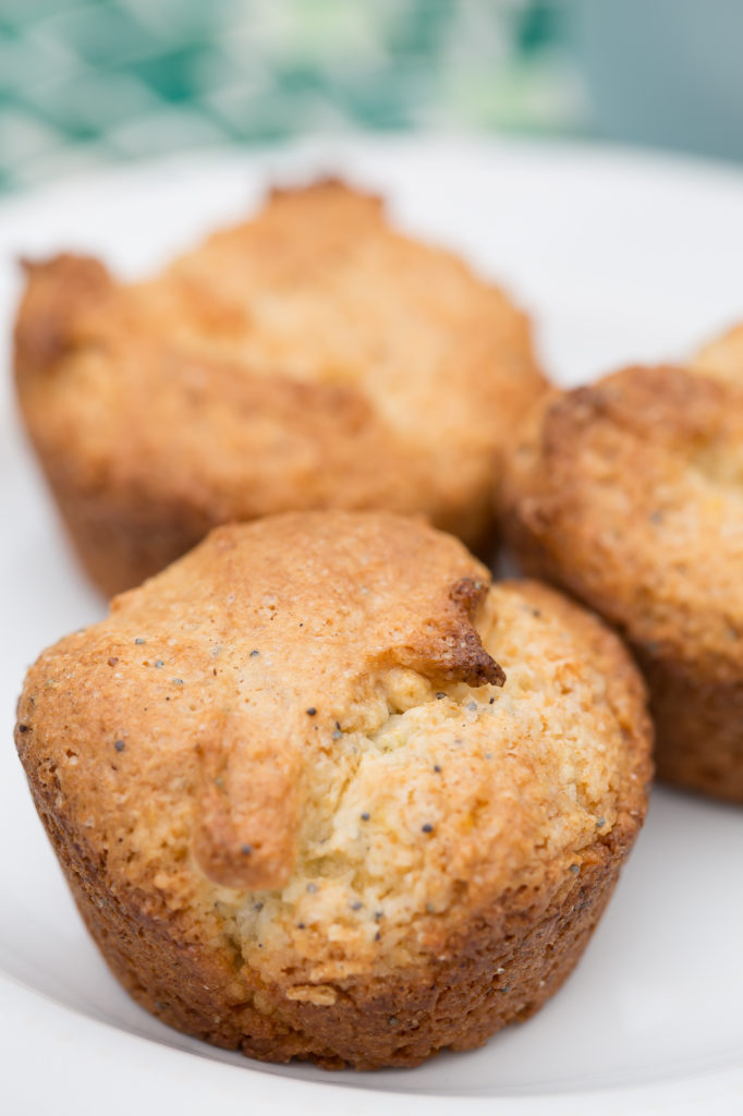 Fresh baked lemon poppy seed muffins