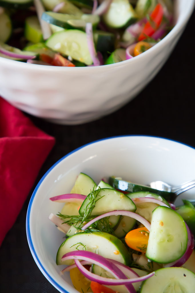 Fresh and delicious cucumber dill salad