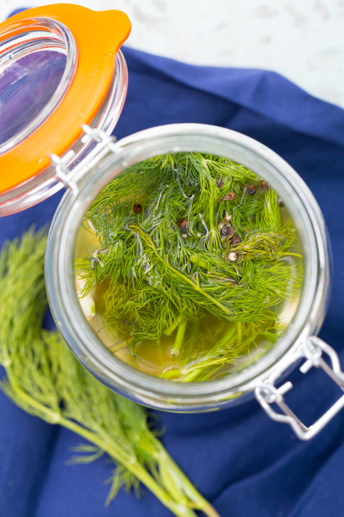 homemade pickle chips in a jar