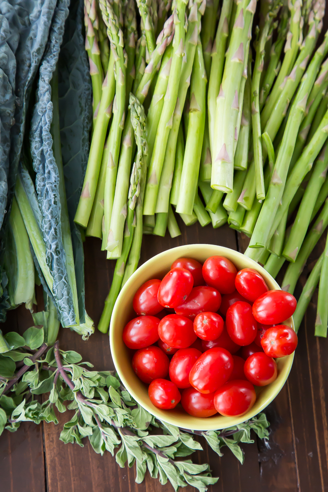 fresh veggies for veggie penne pasta