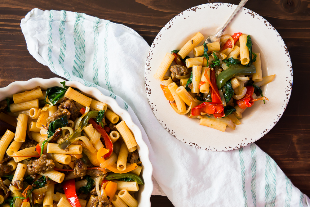 Rustic Rigatoni With Sausage And Peppers Deliciously Plated